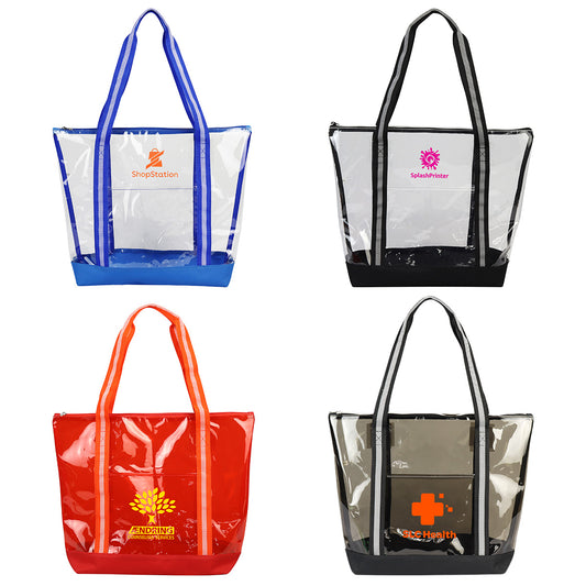 Clear Diamond Clear TPU Zippered Tote