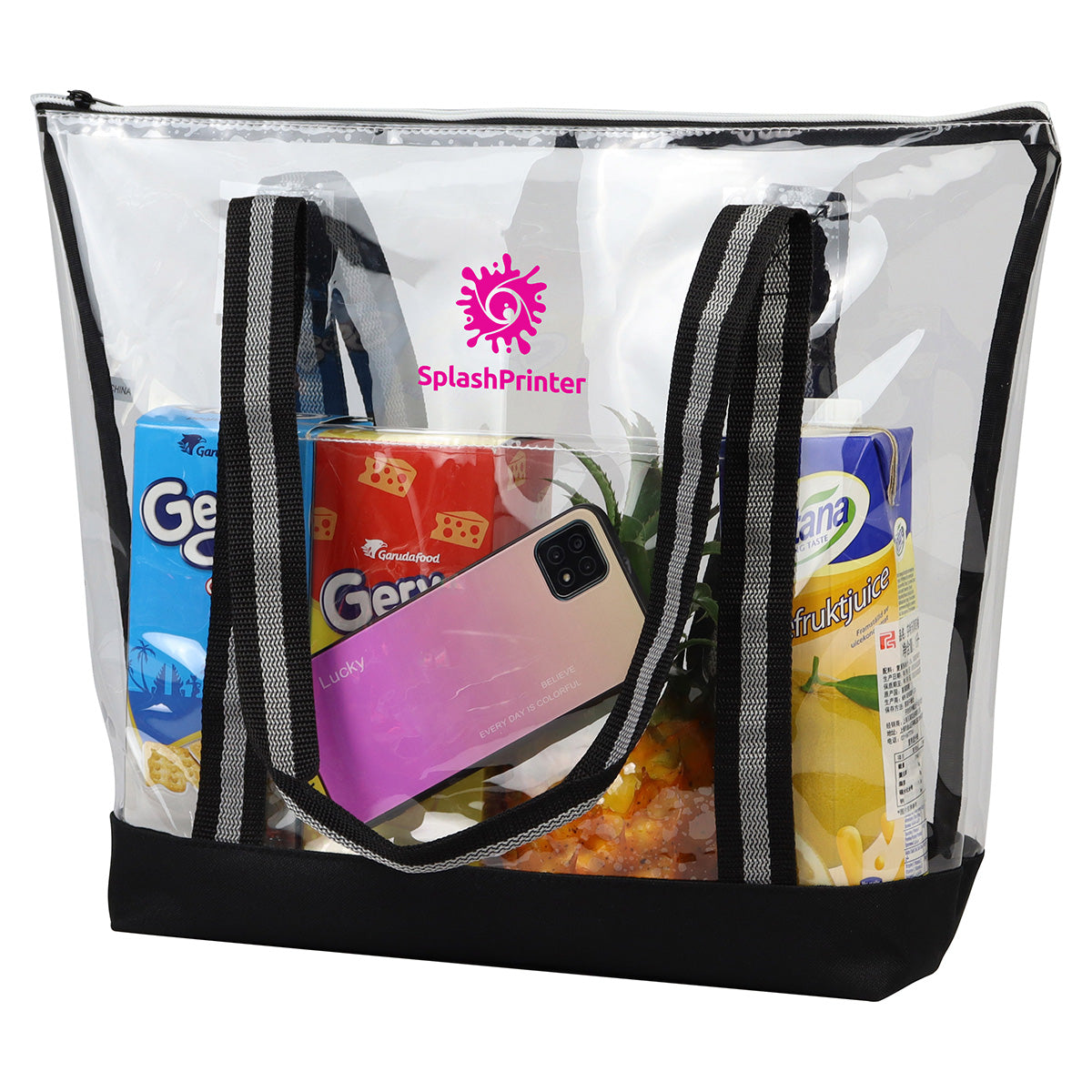 Clear Diamond Clear TPU Zippered Tote