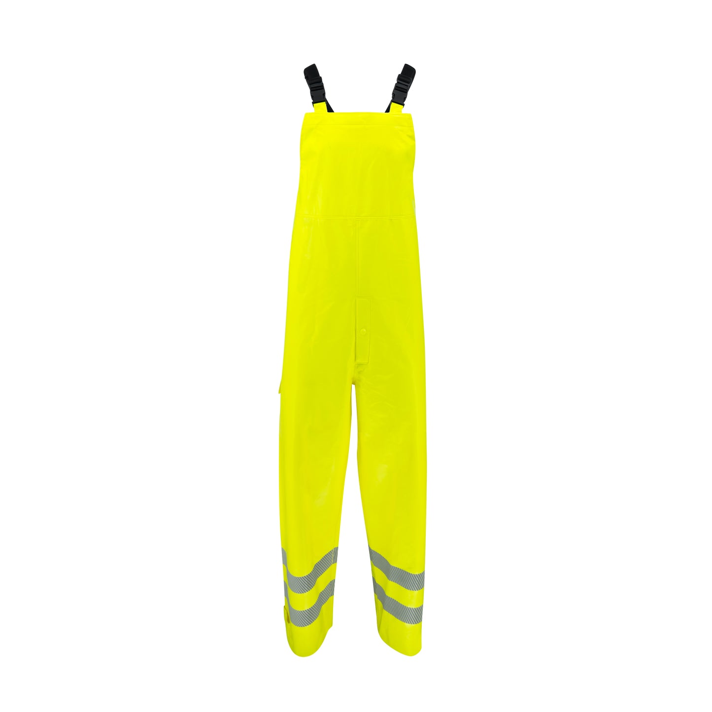 RW08B Class E Self-Extinguishing Rain Bib with Safety Fly - Lime - Size  2X