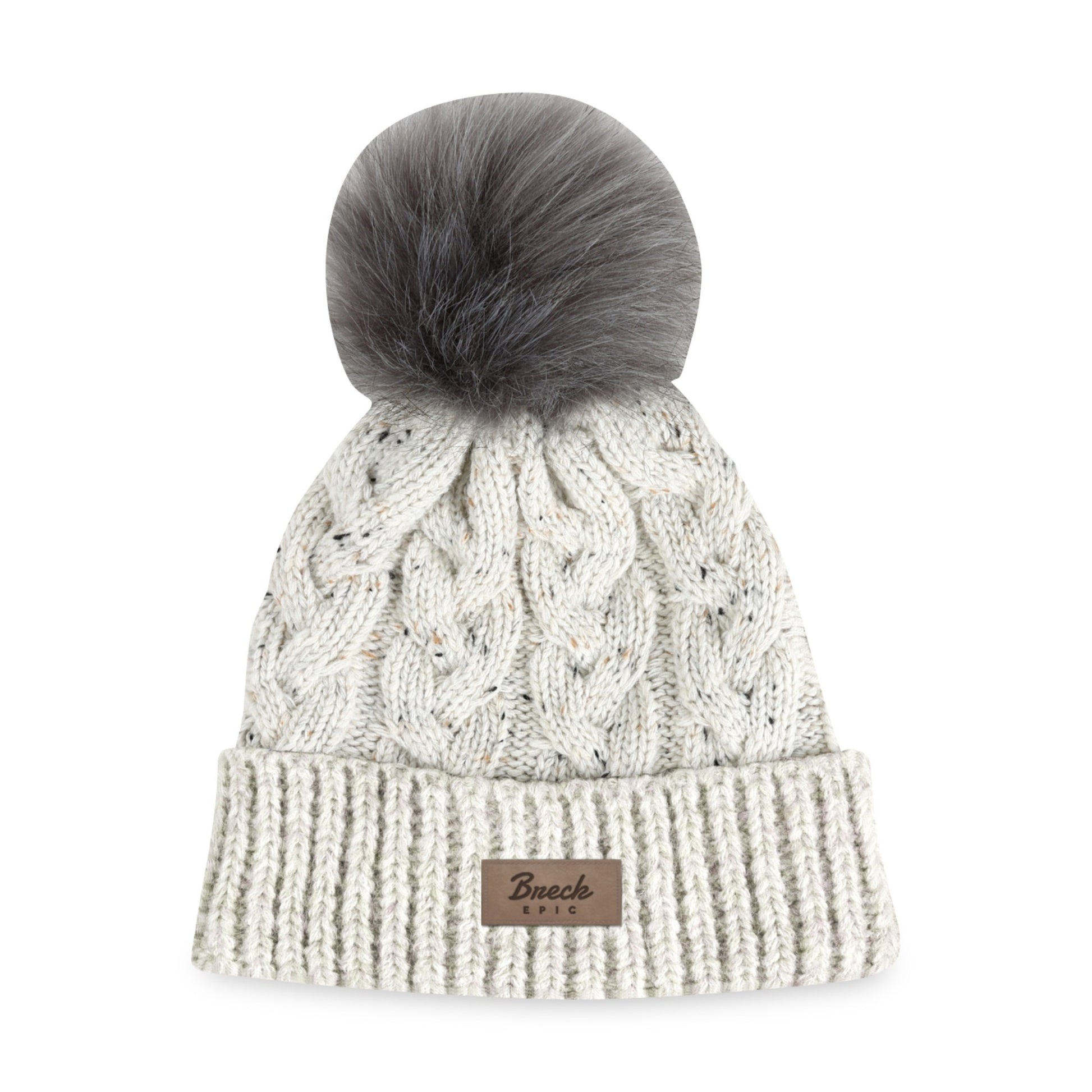 Oatmeal Ahead Speckle Pom Knit Hat