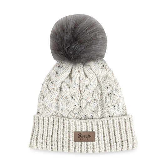 Oatmeal Ahead Speckle Pom Knit Hat
