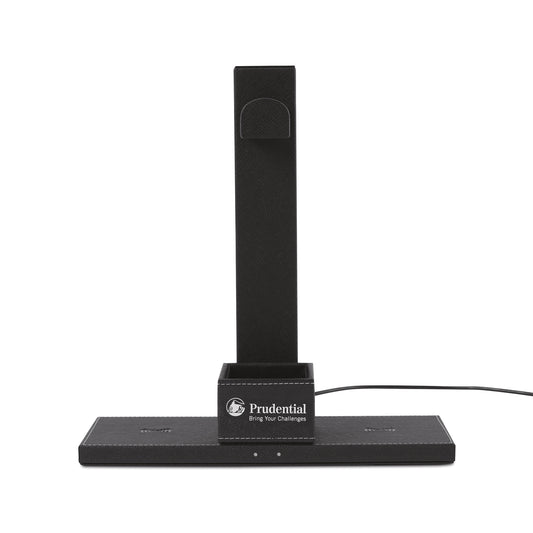 Black Truman Dual Wireless Charger and Headphone Stand