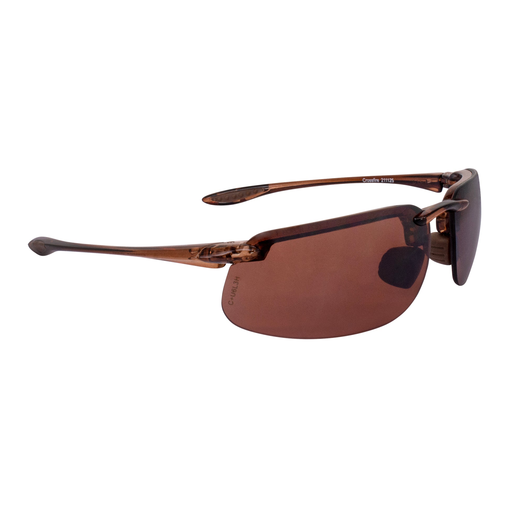 ES4 Premium Safety Eyewear - Crystal Brown Frame - HD Brown Flash Mirror Lens