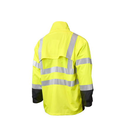 RW07 High Visibility Rainwear Jacket - Hi-Vis Green / Black - Size 2X