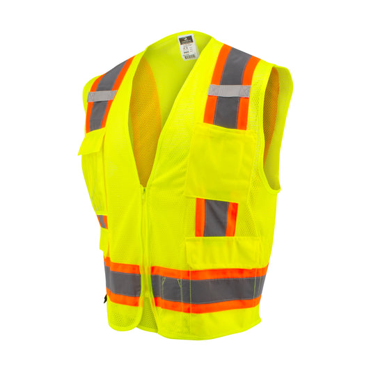 SV6 Two Tone Surveyor Type R Class 2 Mesh Safety Vest - Green - Size XL