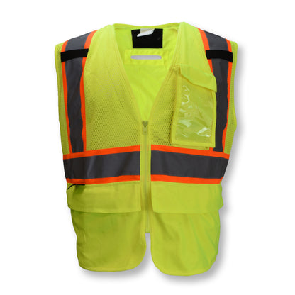 SV272T-2 Multipurpose Surveyor Tether Vest with Contrasting Trim - Green - 2X