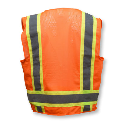 SV6 Two Tone Surveyor Type R Class 2 Solid/Mesh Safety Vest - Green - Size 2X