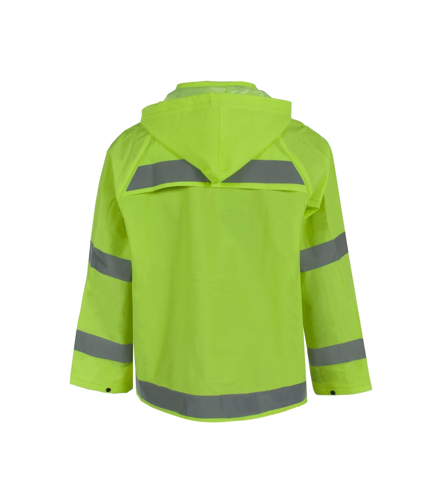 1820J Econo-Viz Jacket with Snap-On Hood and Reflective Tape - Hi-Vis Lime - Size 2X