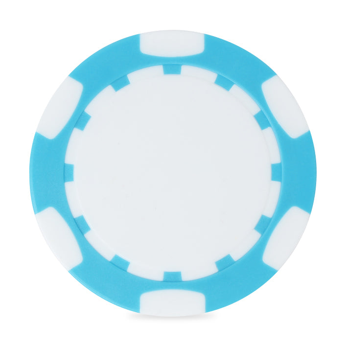 Light Blue/White Ahead 2-Sided Poker Chip