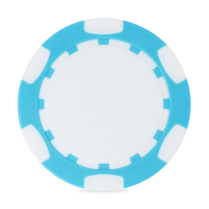 Light Blue/White Ahead 2-Sided Poker Chip