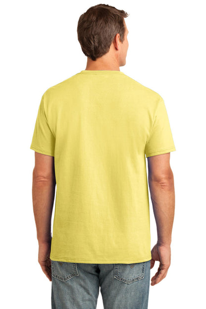 Yellow Port & Company Core Cotton Pocket Tee. PC54P