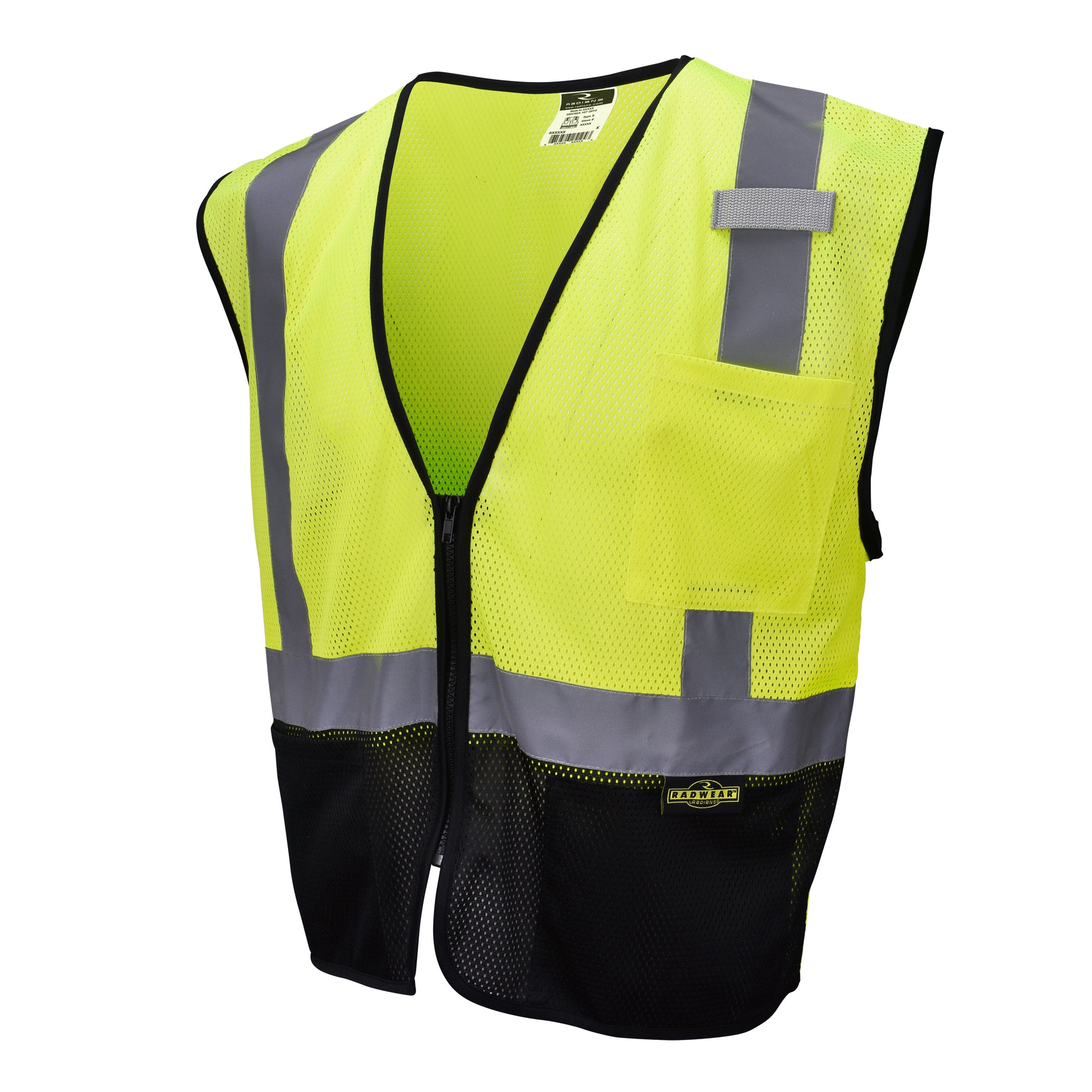 SV3B Black Bottom Economy Mesh Safety Vest - Green/Black Bottom - Size XL