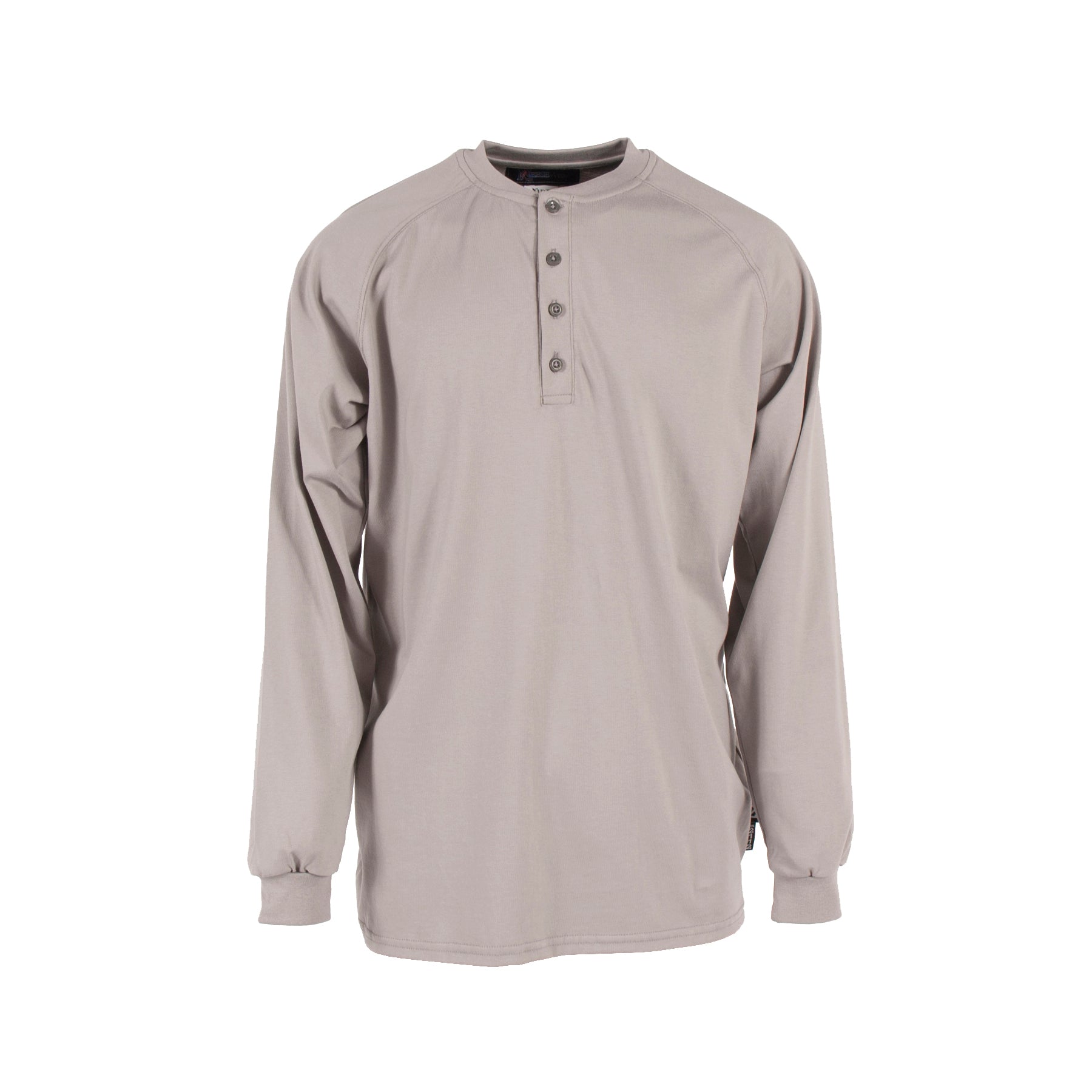 VI6HS 6 oz Cotton FR Henley Shirt (CAT 2) - Gray - Size XL