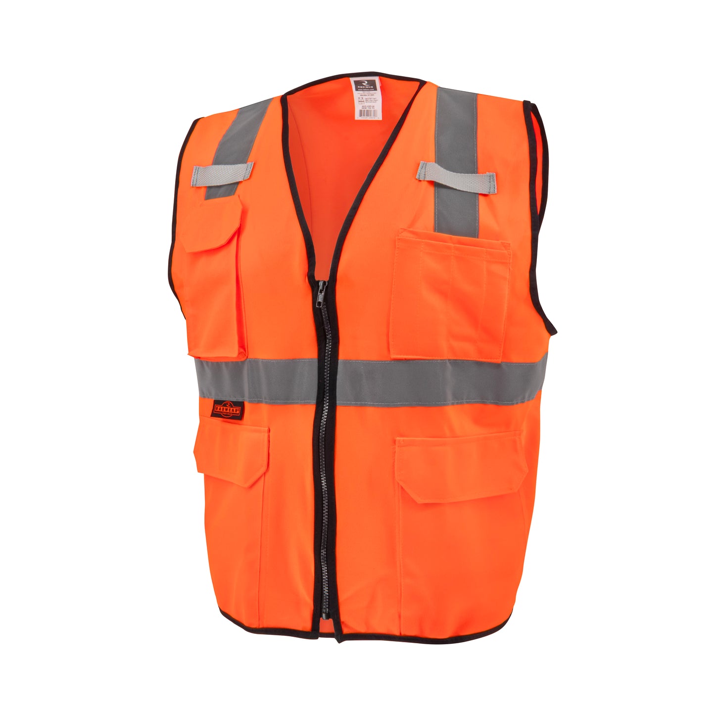 SV7E Economy Type R Class 2 Solid Surveyor Safety Vest - Orange - Size S-M