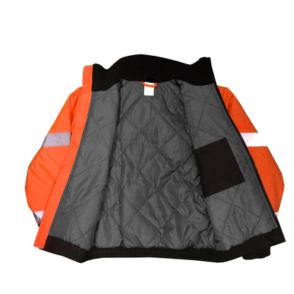 SJ11QB Type R Class 3 Weatherproof Bomber Jacket with Quilted Liner - Hi-Vis Green - Size 2X
