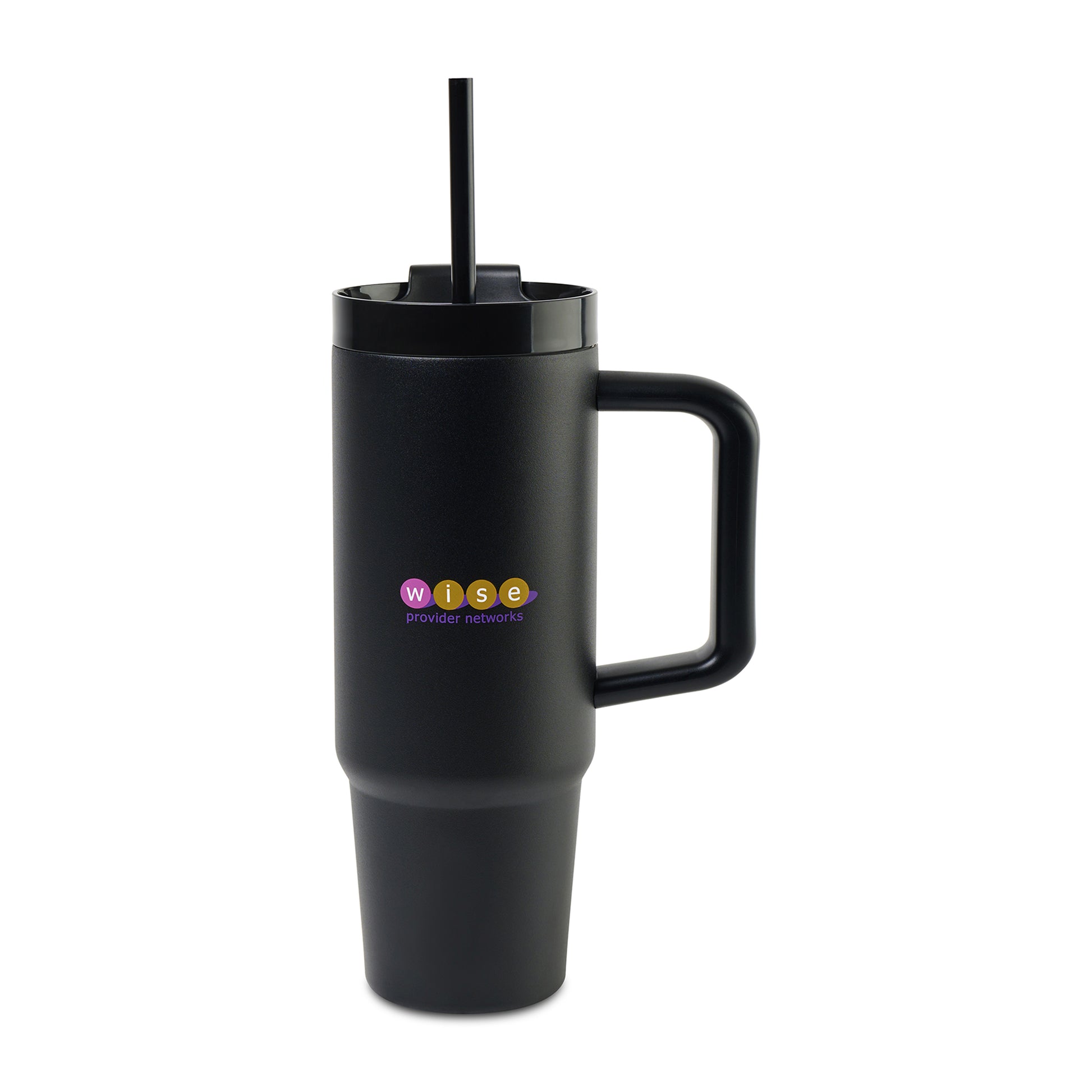 Black Adrian Travel Tumbler with Straw - 30 Oz.