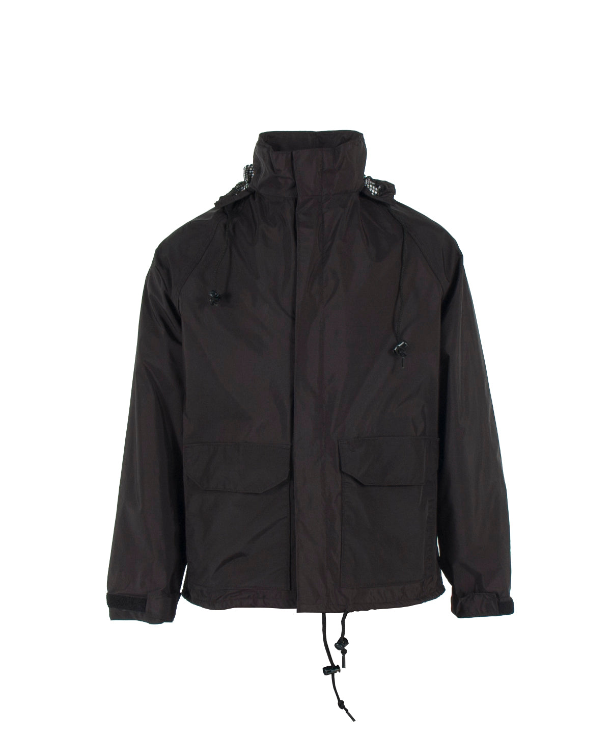 523AJ Breathable Jacket with Attached Hood - Black - Size 4X