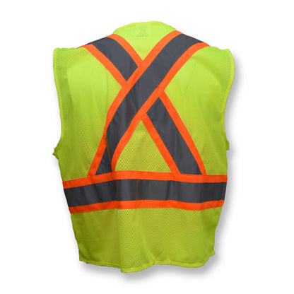 SV22X Economy Mesh X-Back Type R Class 2 Safety Vest with Two-Tone Trim - Green - Size 2X