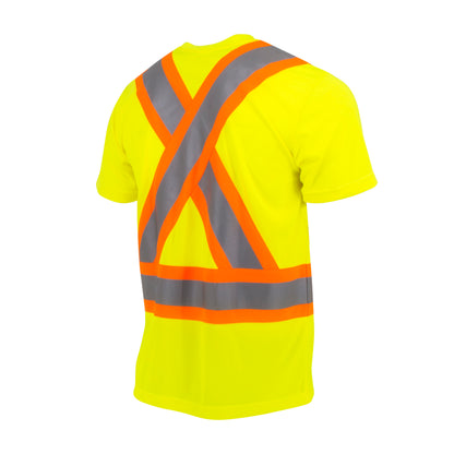 ST11X Class 2 Short Sleeve Safety T-Shirt X-Back - Hi Vis Green - Size 2X