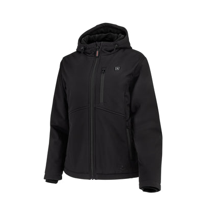 RHG-J101 Women's Soft Shell Heated Jacket Kit with Battery - Black - Size XS