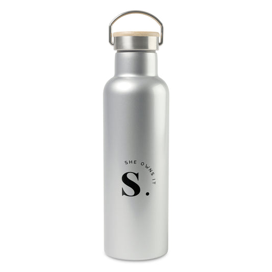 Metallic Silver Aviana™ Metallics Double Wall Stainless Steel Wine Bottle - 25 Oz.