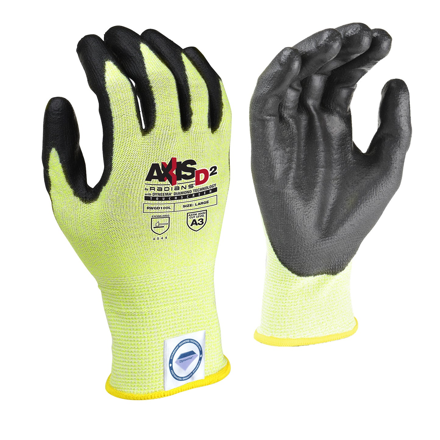 RWGD100 AXIS D2™ Dyneema® Cut Protection Level A3 Touchscreen Glove - Size 2X