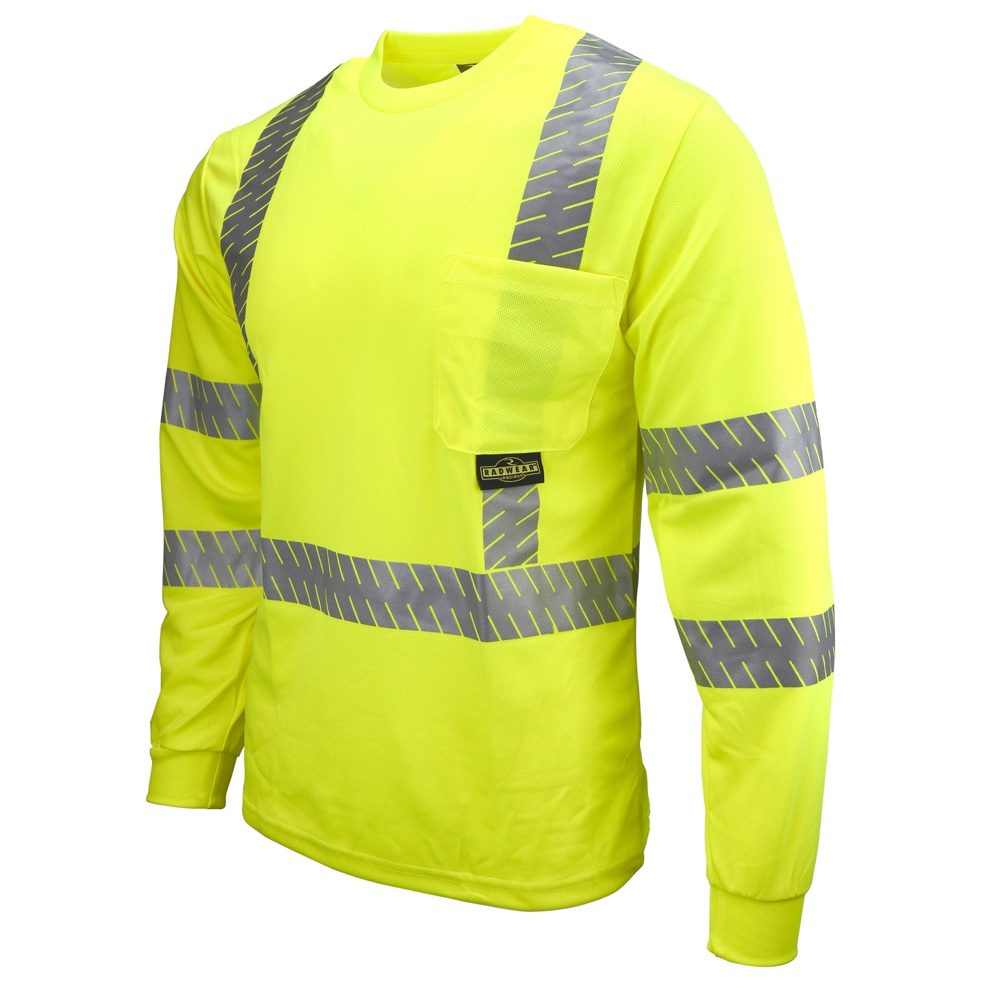 ST24-3 Type R Class 3 Long Sleeve T-Shirt with Rad-Shade® UV Protection - Hi-Vis Green - Size XL