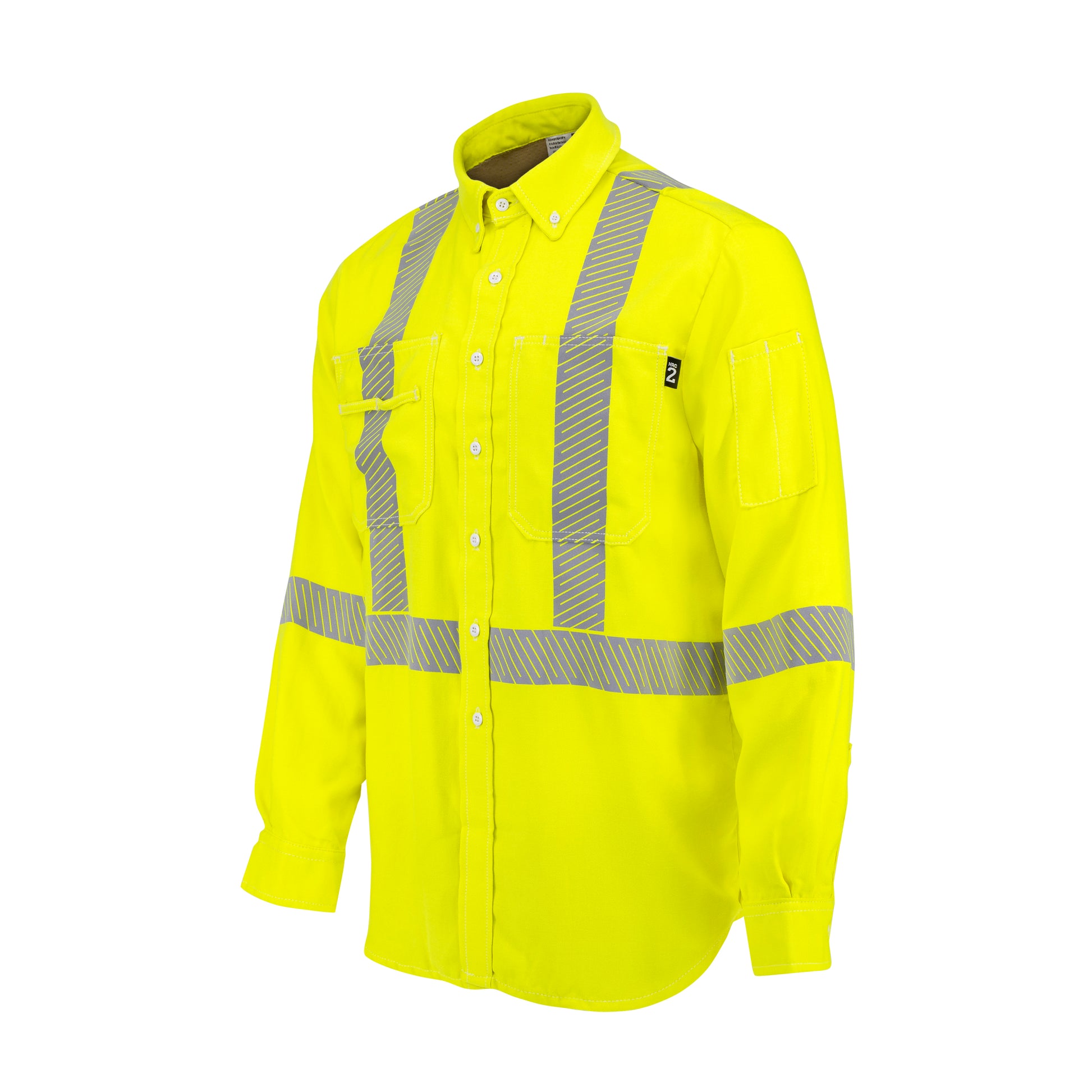 VDH5VSH3 5.7 oz Vented Type R Class 3 Segmented Tape DH Air Workshirt - Fluorescent Yellow - Size XL