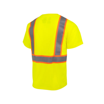 ST41-2 Class 2 Mesh Short Sleeve T-Shirt with Contrast Trim - Green - Size 2X