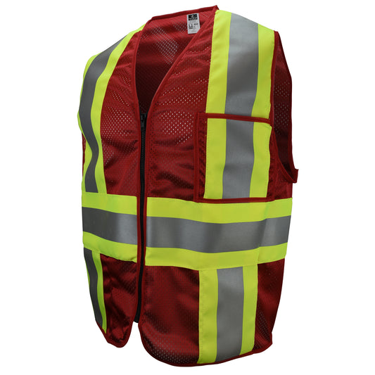 CSV22 Custom Type O Class 1 Safety Vest - Red - Size XL