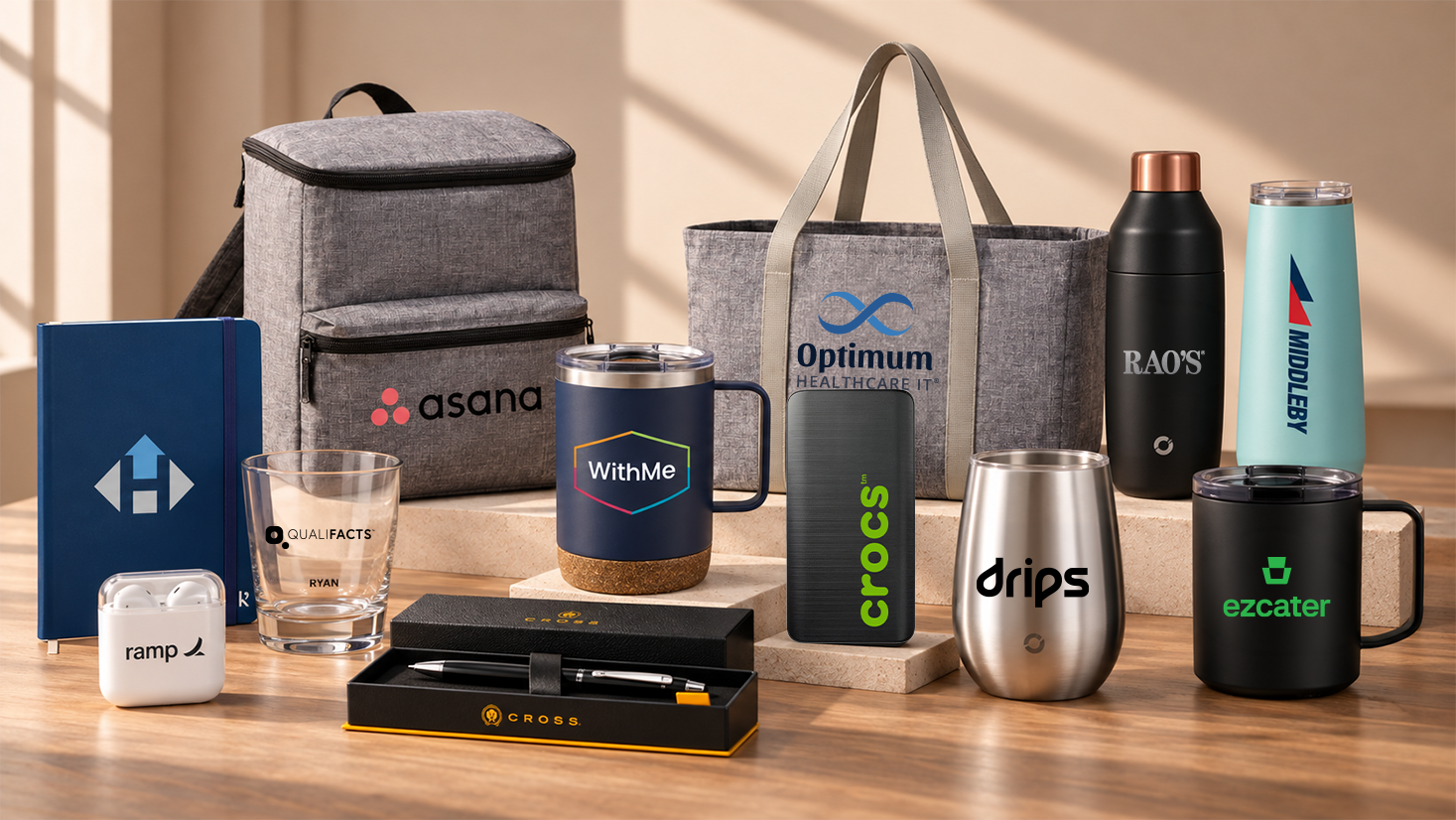 Branded goods styled for a webstore