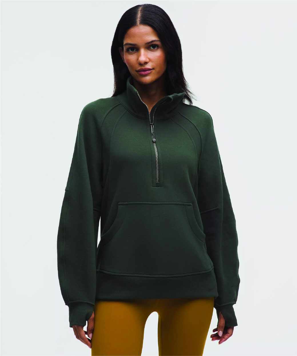 Scuba Oversized Funnel-Neck Half Zip Long
