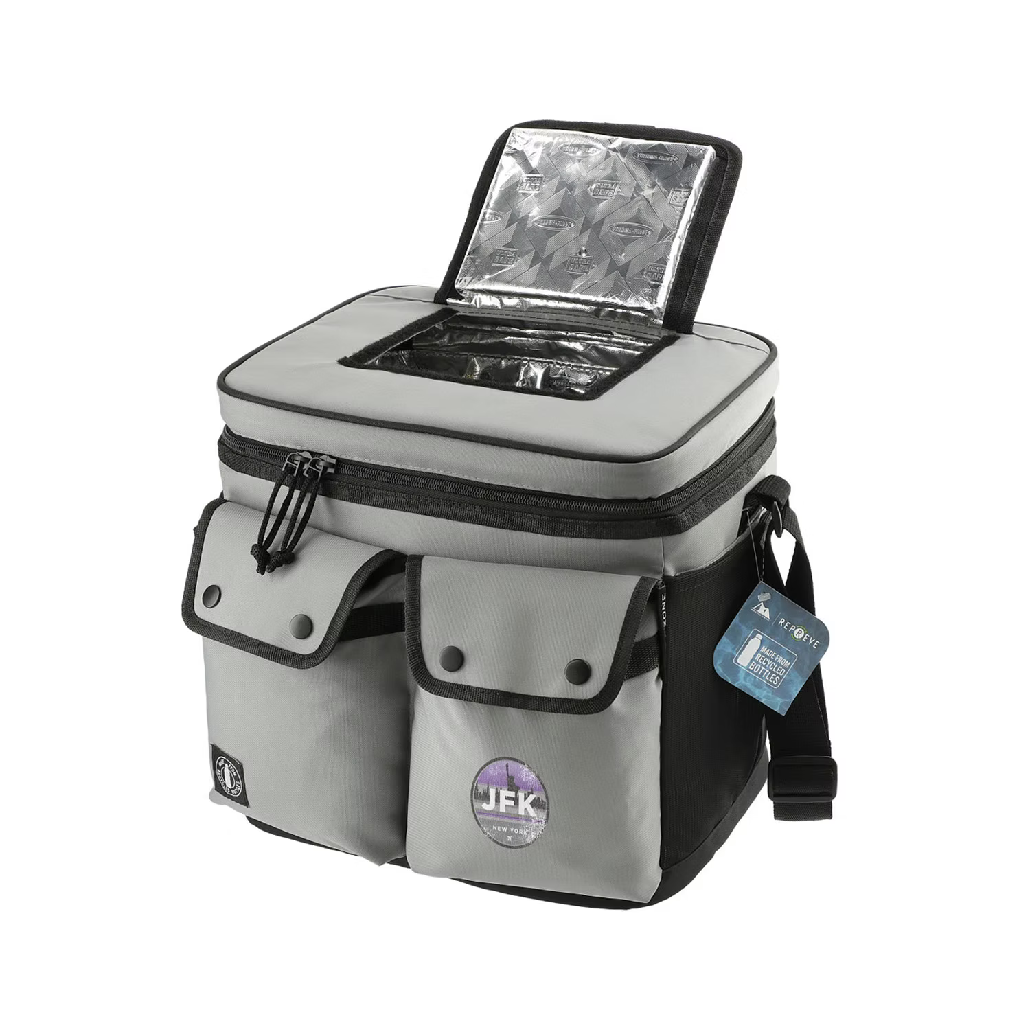 Arctic Zone Repreve 24 Can Double Pocket Cooler, Gray · DTF